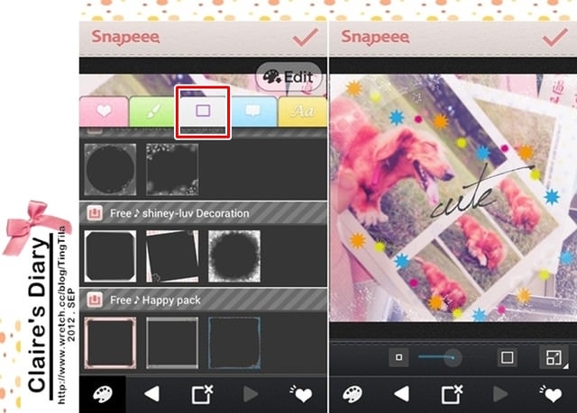 【APP】最近愛用的卡哇伊修圖軟體~Snapeee相片App♥ - 第8張圖 【APP】最近愛用的卡哇伊修圖軟體~Snapeee相片App♥