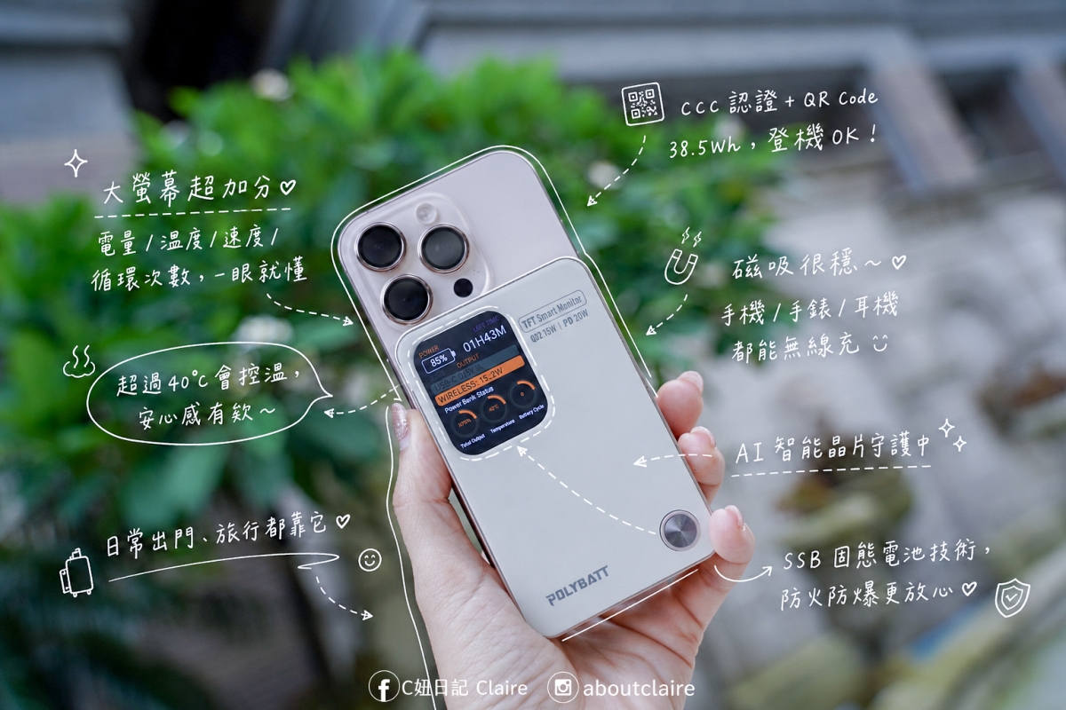 POLYBATT AI 智能溫控行動電源開箱｜看得見溫度與電量，外出更安心的 10000mAh 行動電源
