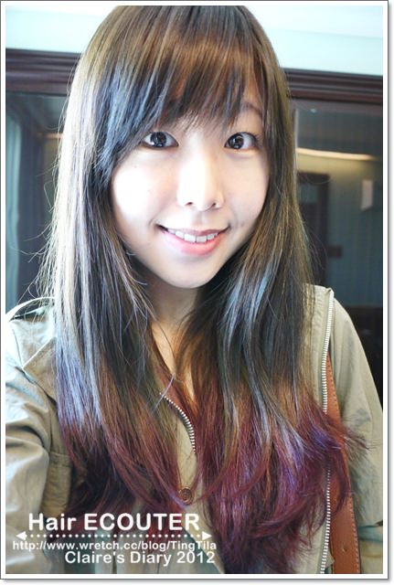 【髮型紀錄】夏日‧燙瀏海~整理造型好方便 ♥ 小心機~陽光下才現形的深紫色